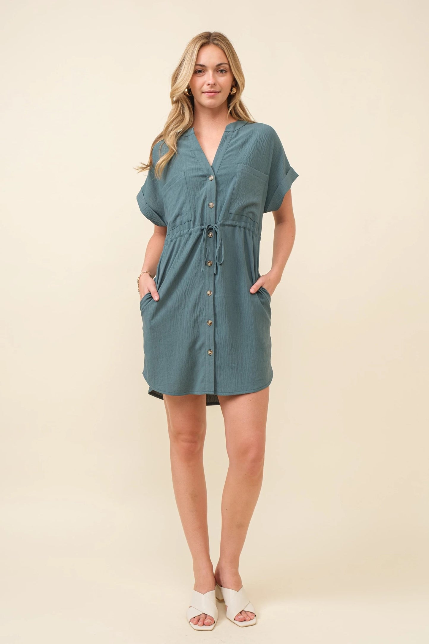 WONDER ABOUT ME  MIDI SHIRT DRESS