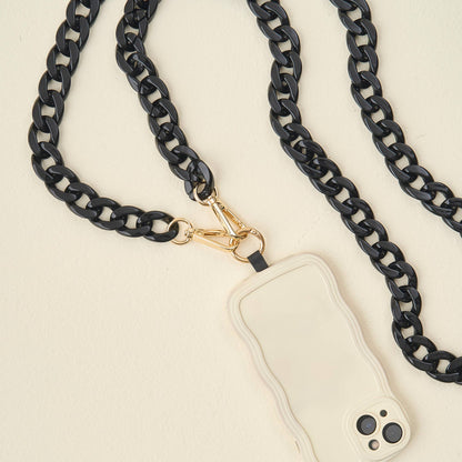 Hold the Phone Crossbody Chain-Midnight Black