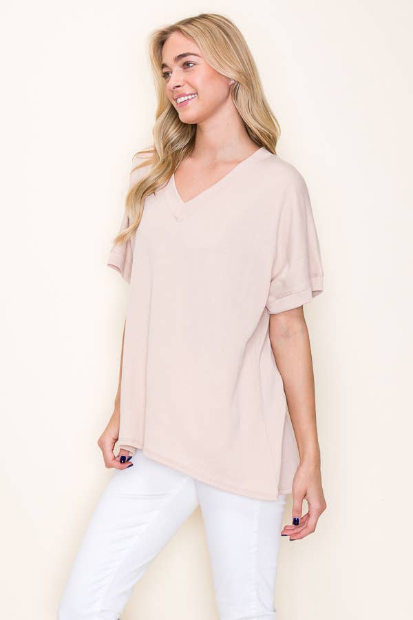 I REMEMBER EVERYTHING BABY RIB V NECK TOP