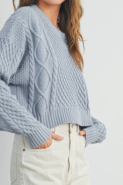 Winter Waves Cable Knit Sweater