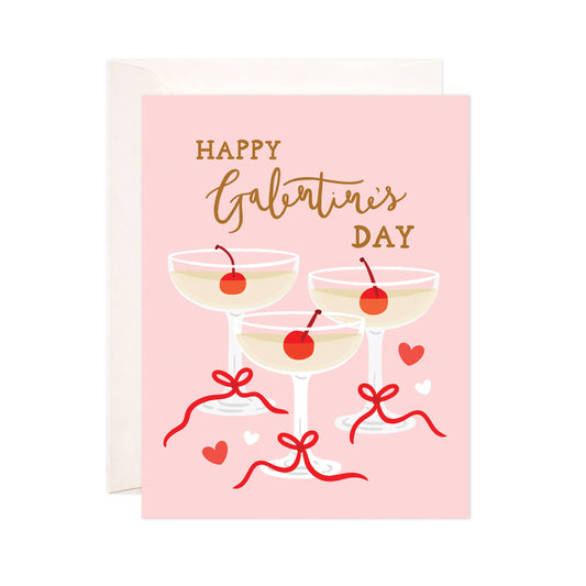 Galentine's Cocktails Greeting Card - Valentine's Day Card