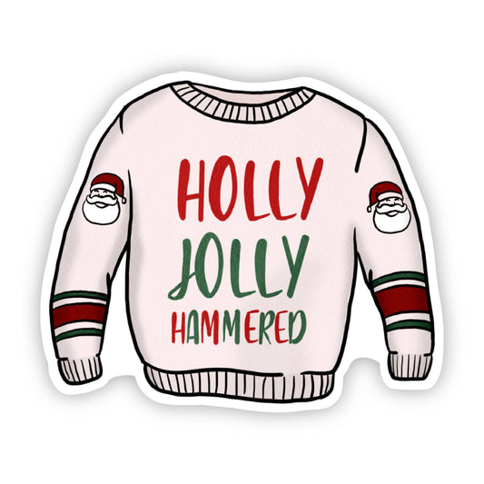 Holly Jolly Hammered Sweater Sticker