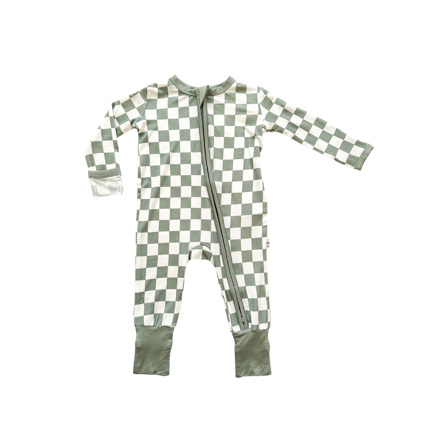 Zipper Romper - Jade Checker