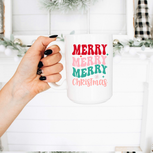 Merry Christmas Coffee Mug, Retro Christmas