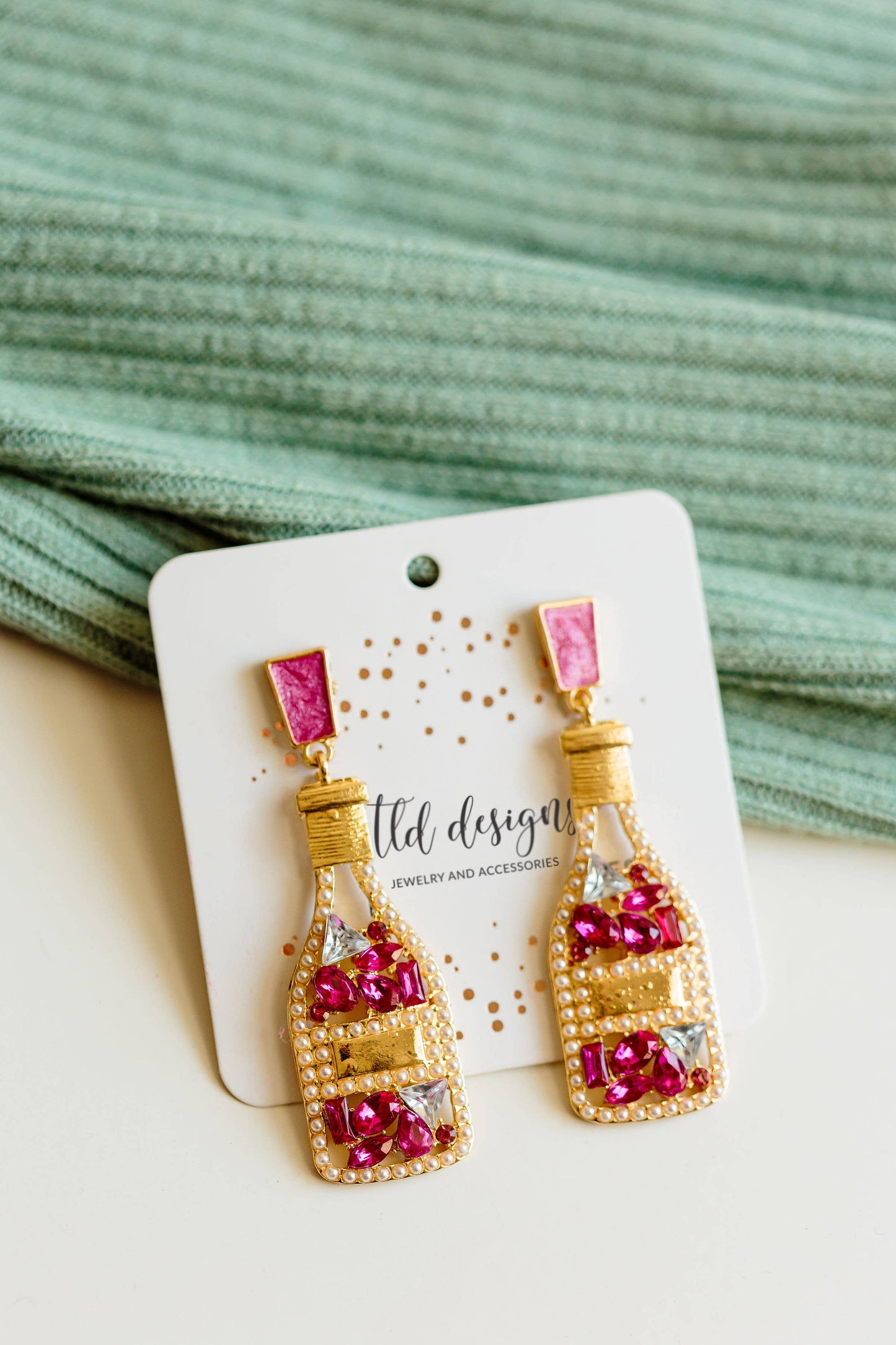 Hot Pink Champagne Earrings