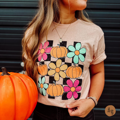 DAISY PUMPKIN PEACH GRAPHIC TEE