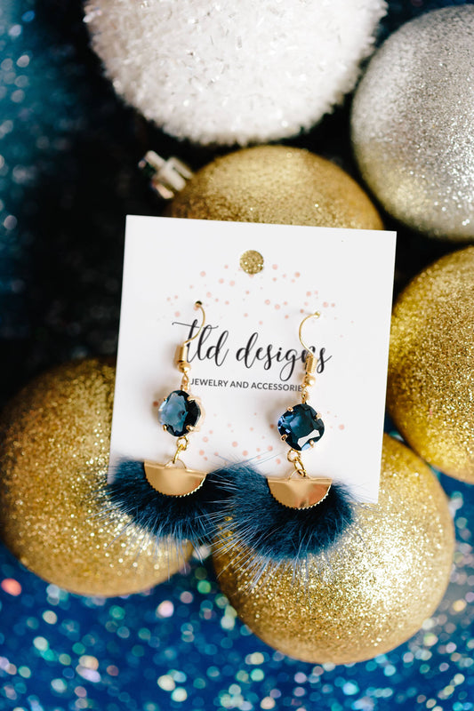 Navy Holiday Earrings